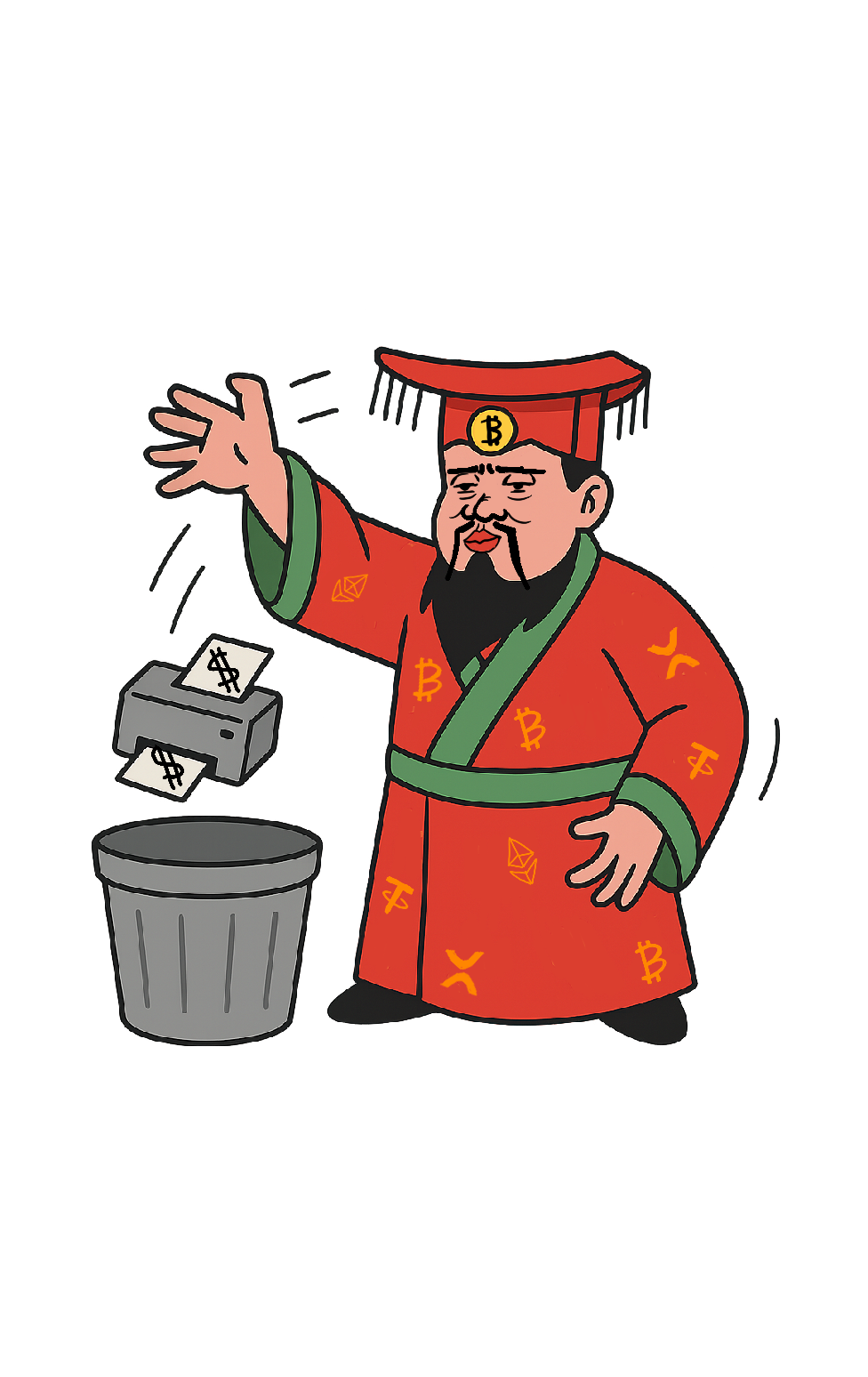 Traditional Figure Throwing Fiat Money Away Meme